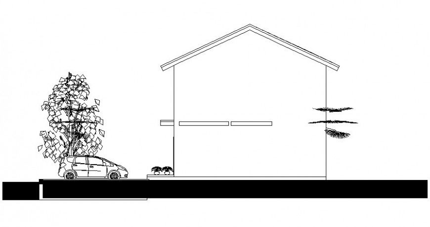 Single story house detail elevation drawing in AutoCAD