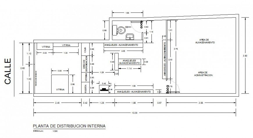 Single story office plan 2d view CAD block layout file in autocad format