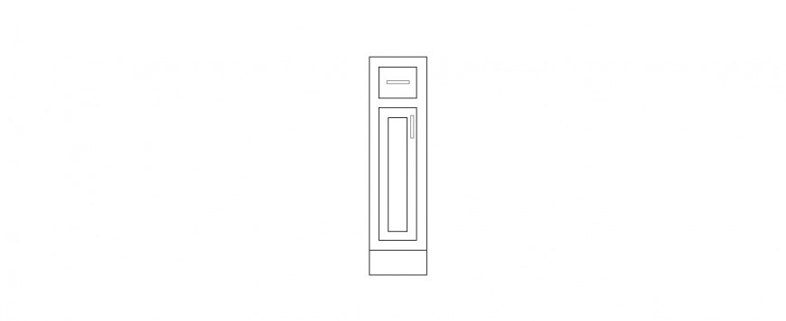 Single thin door elevation block cad drawing details dwg file