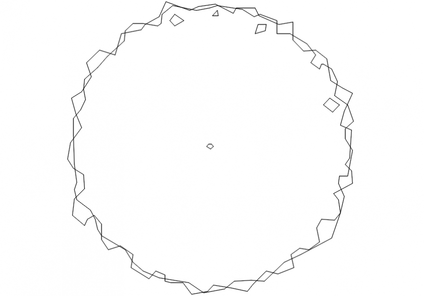 Single unit tree plant elevation block drawing details dwg file