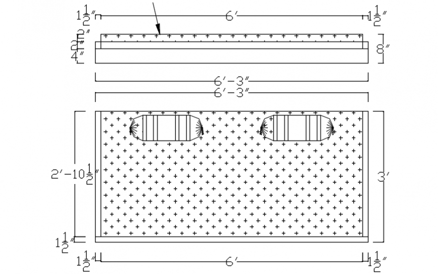 Single urban bed elevation block with cushions drawing details dwg file
