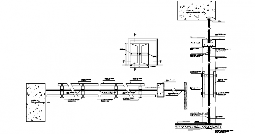 Single window framing and installation drawing details dwg file