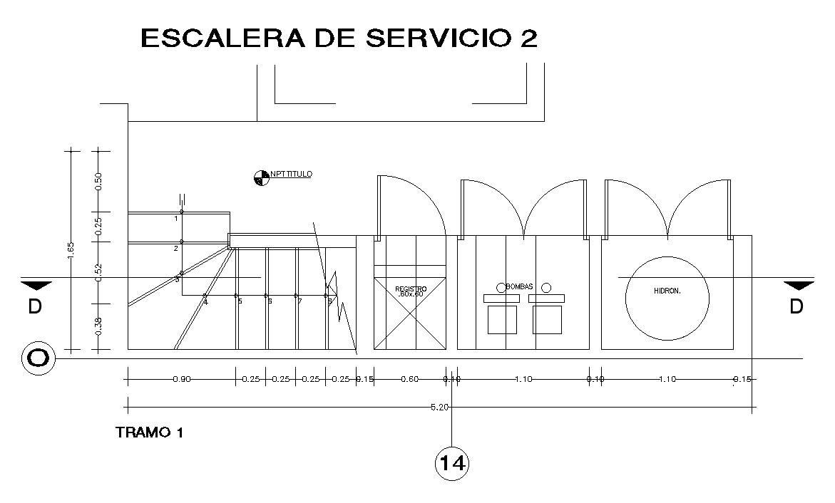single staircase typical section plan is given in this AutoCAD file. Download now.