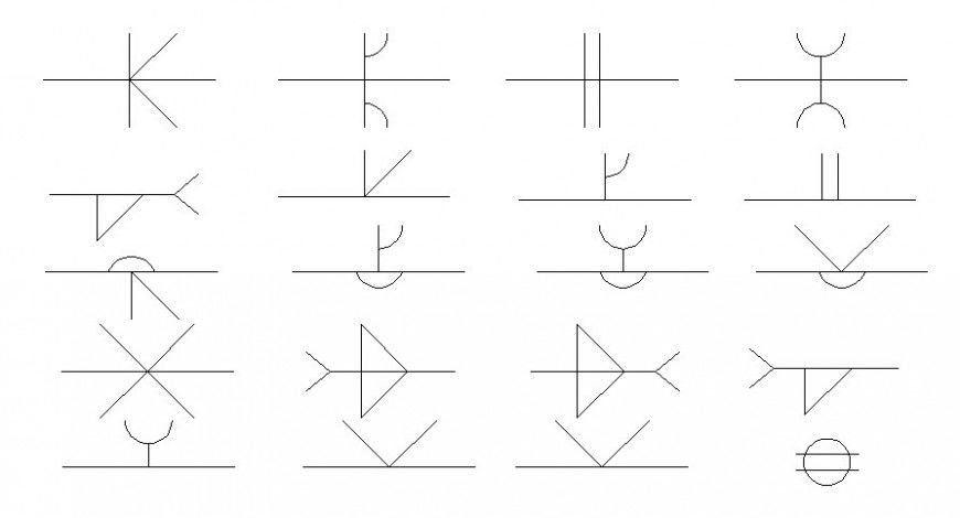 Sings and symbols drawings detail 2d view autocad software file