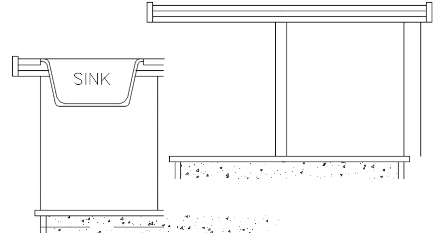 Sink 2d sectional detail
