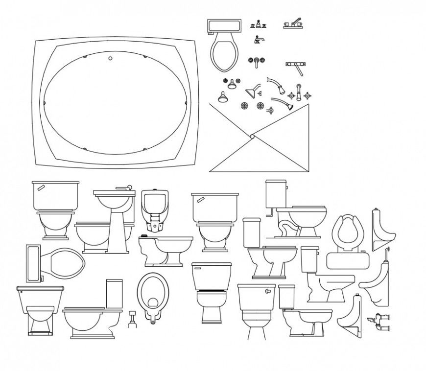 Sink and other sanitary blocks elevation layout file