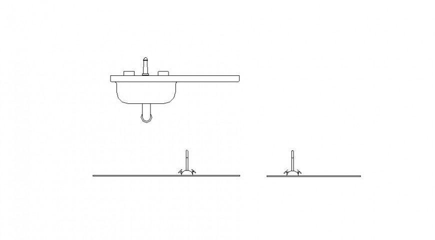 Sink and tap elevation blocks cad drawing details dwg file