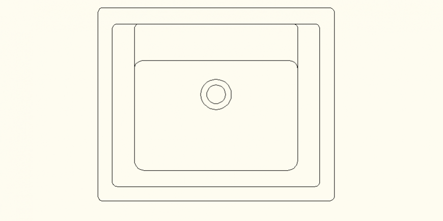 Sink detail elevation and plan dwg file