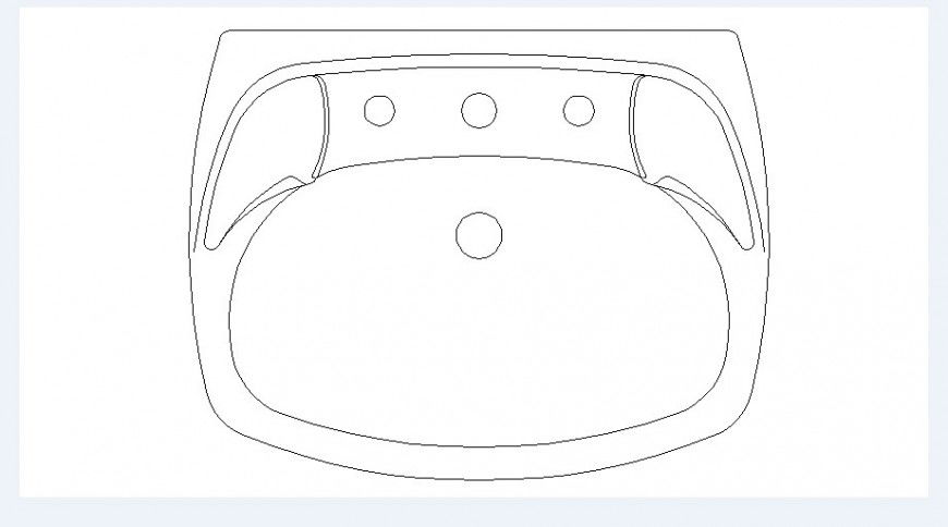 Sink for bathroom 2d elevation block drawing details dwg file