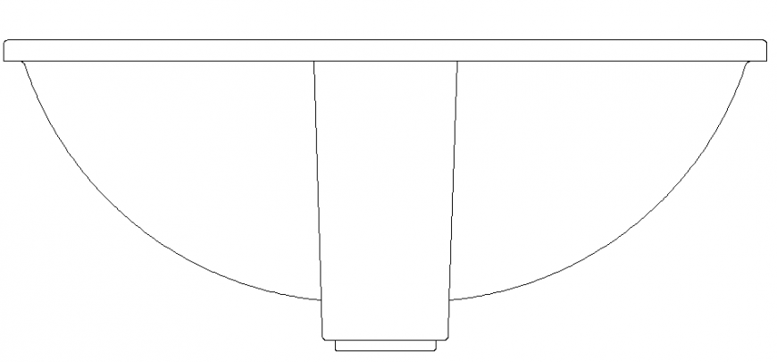 Sink of wash basin drawing in dwg file.