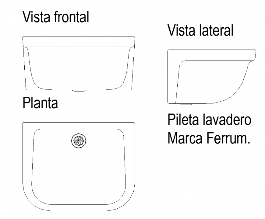 Sink Sanitary CAD blocks detail elevation 2d view autocad file