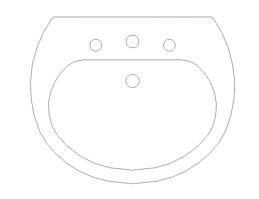Sink sanitary units detail 2d view layout autocad file