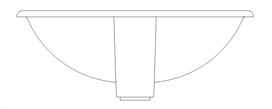 Sink side elevation detail with all side view.