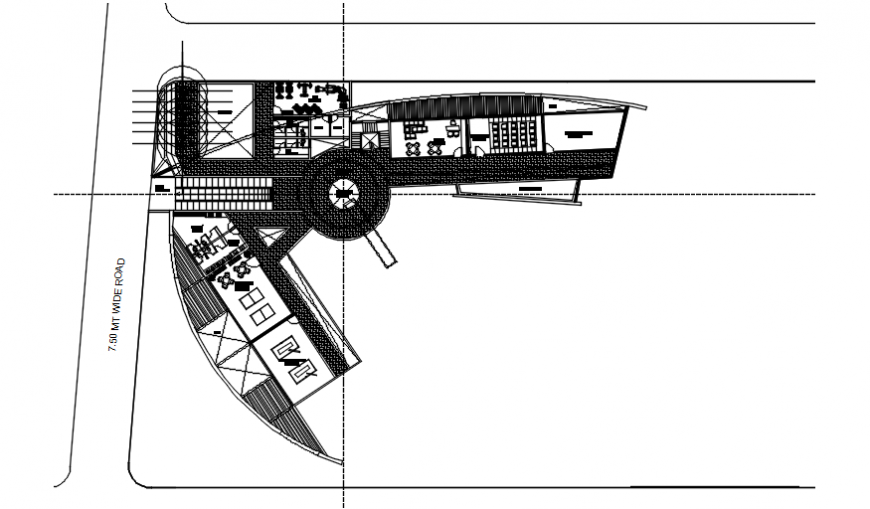 Site layout plan and landscaping details of club house dwg file