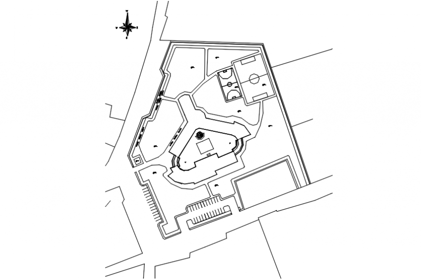 Site layout plan drawing details of fine art school dwg file