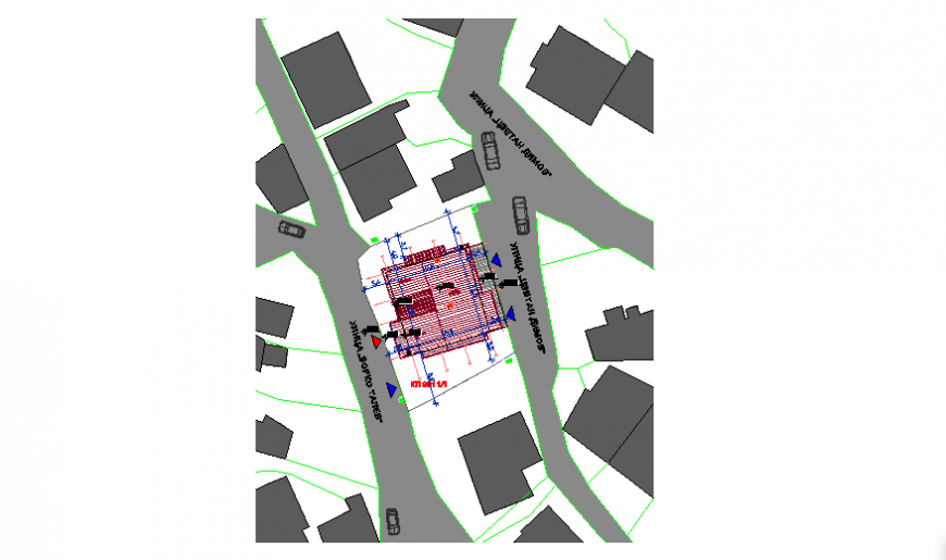 Site layout plan of Single house design drawing