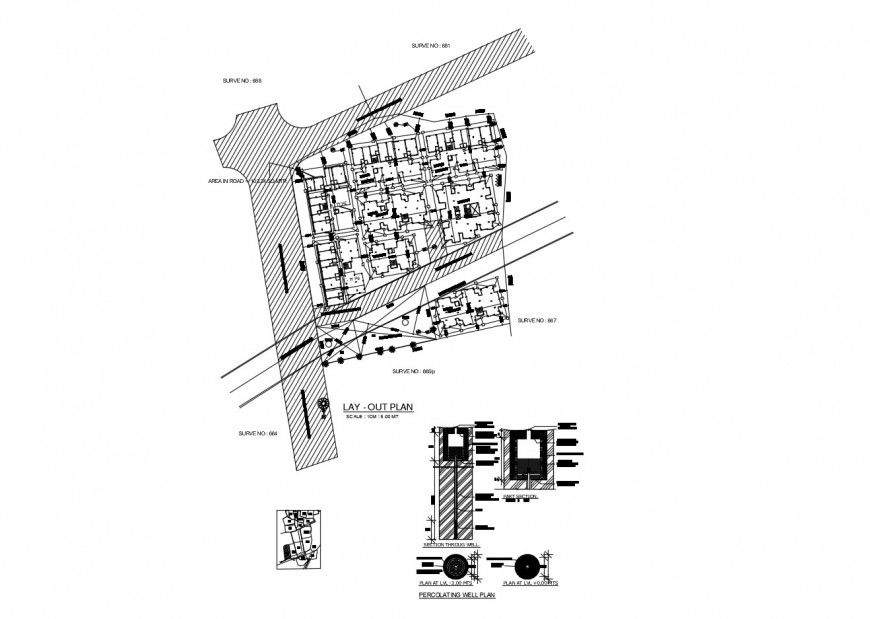 Site plan and block location details of apartment flats cad drawing details dwg file