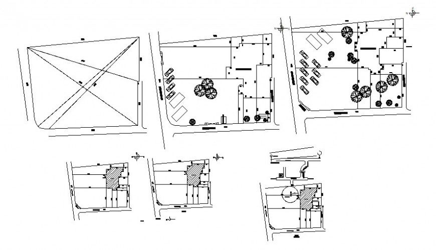 Site plan and landscaping details for house dwg file