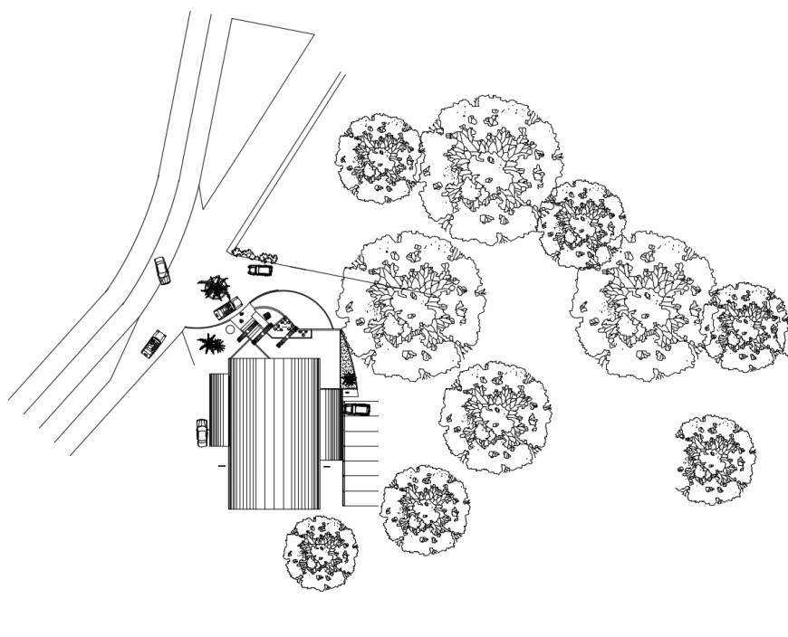 Site plan and layout plan details of discotheque bar restaurant dwg file