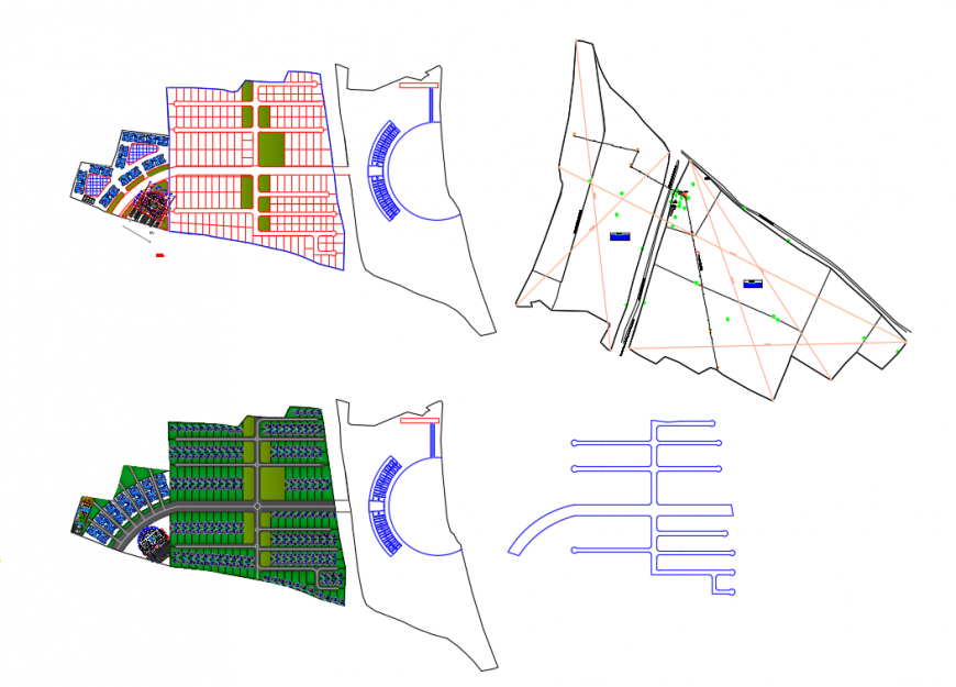 Site plan and plotting details of housing colony cad drawing details dwg file