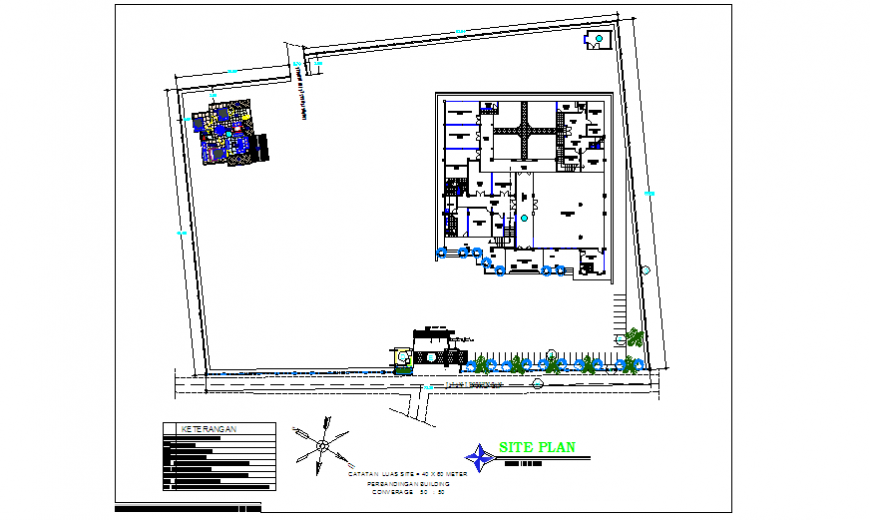 Site plan design drawing of single family house design drawing