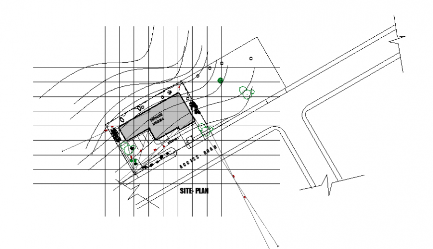 Site plan design of residential Pent house design drawing