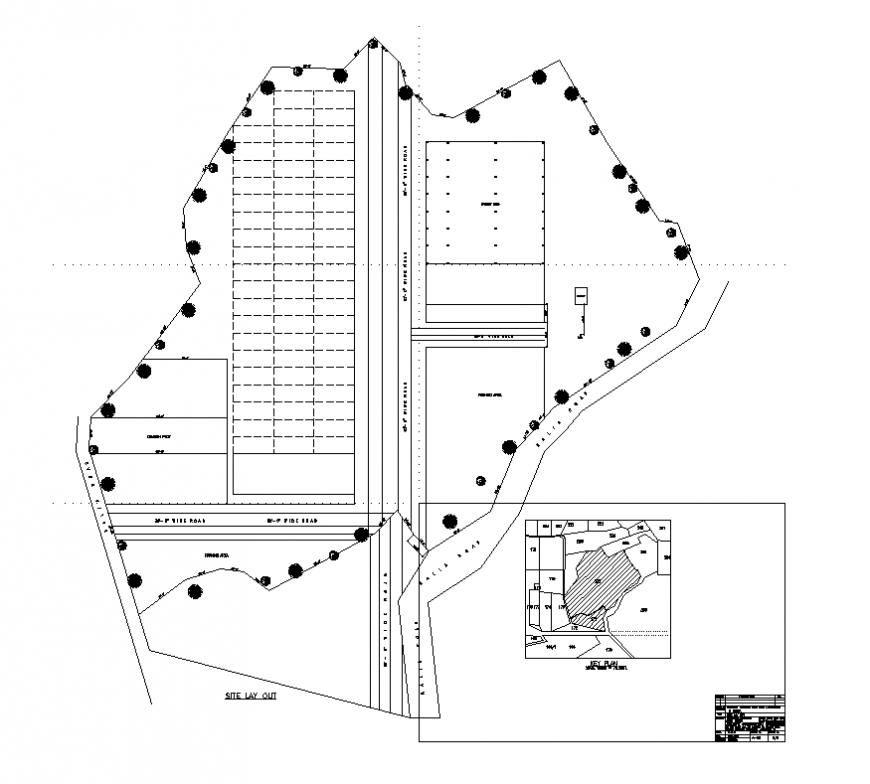 Site plan detail layout 2d view autocad file