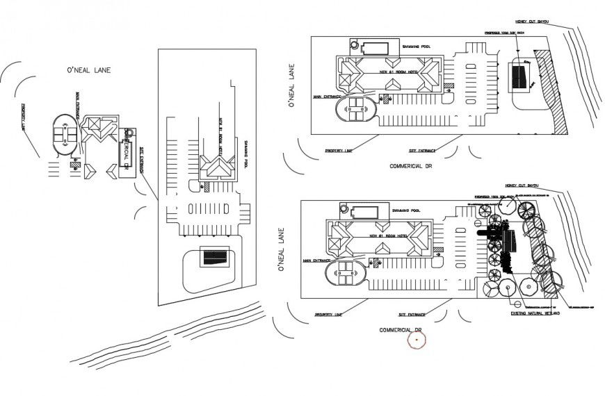 Site plan details of hotel building cad drawing details dwg file