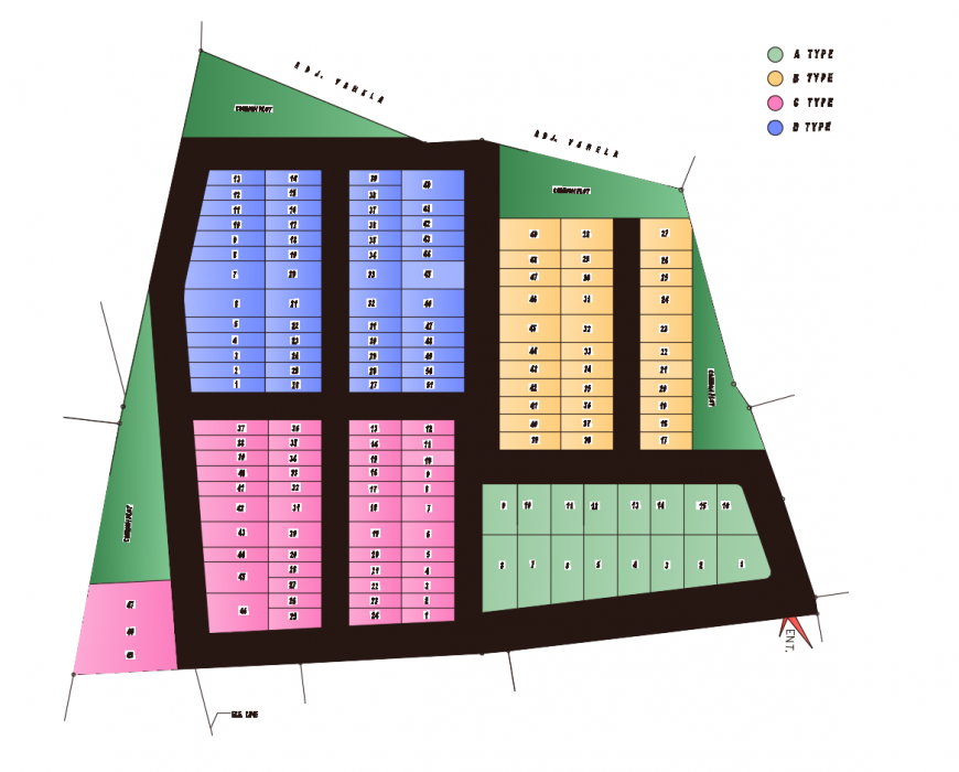 Site plan drawing details of multiple residential housing colony dwg file