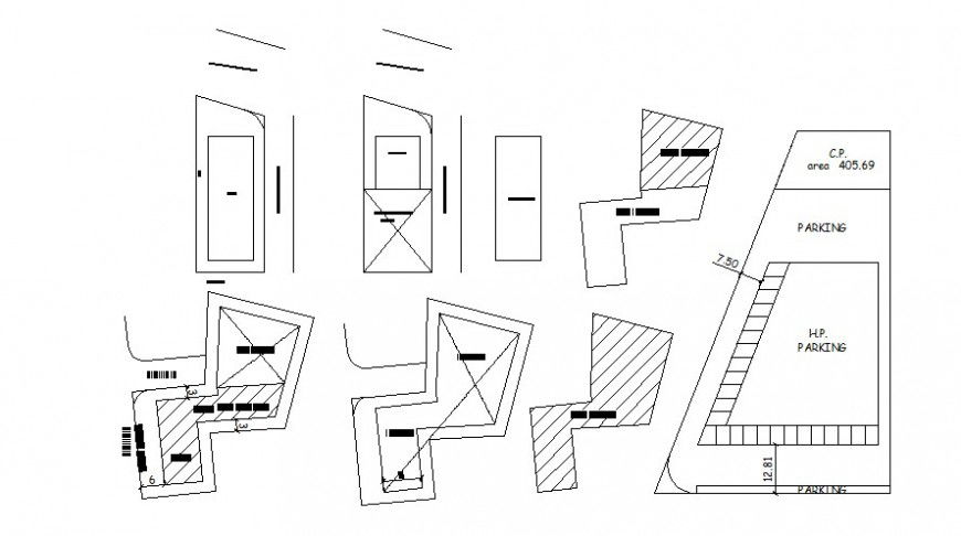 Site plan drawings 2d view autocad software file