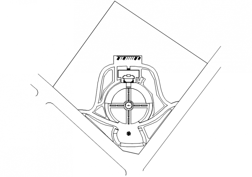 Site plan for government building of cultural Centre in AutoCAD