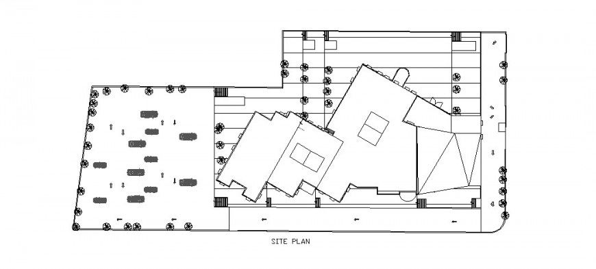 Site plan of the government office detail drawing in dwg AutoCAD file.