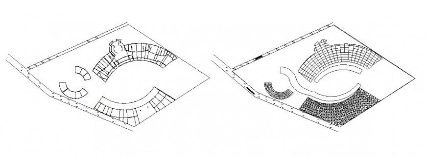 Site plan of the stadium ground in dwg AutoCAD file.