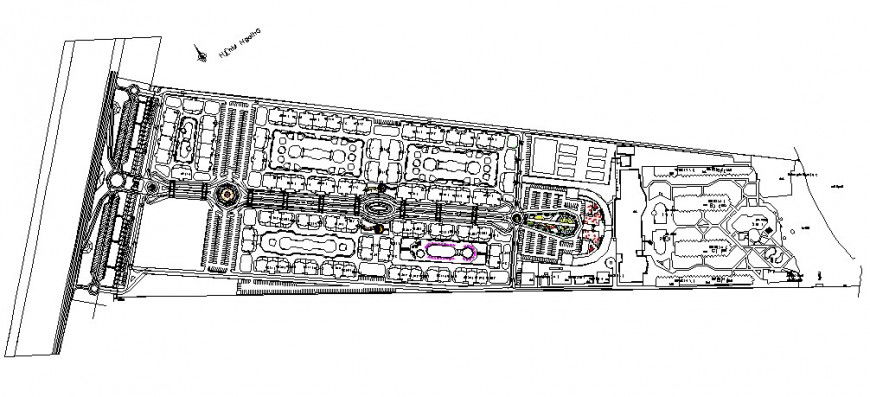 Site plan of township with detail  in dwg file.