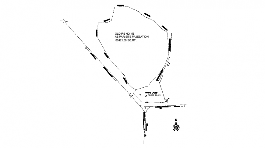 Site planning details of an area 2d view autocad software file