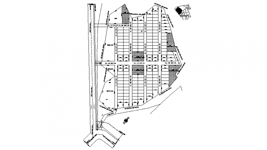 Site planning of an area drawings 2d view dwg autocad file