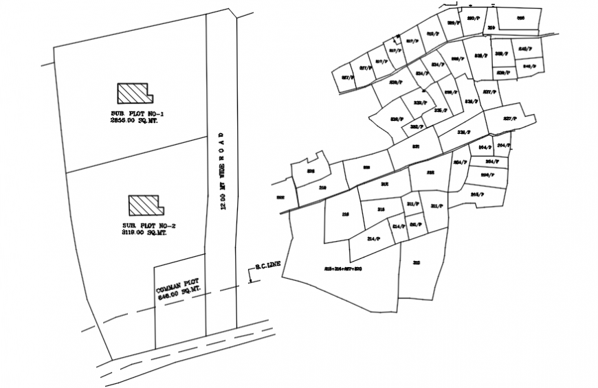 Site sectional top view plan