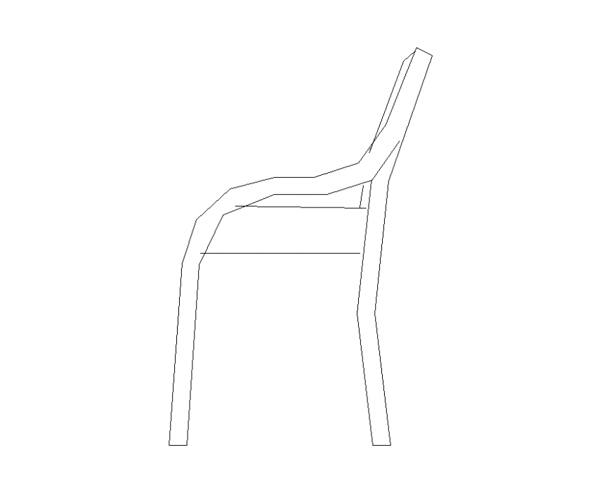 Sitting chair detail CAD furniture 2d view layout dwg file