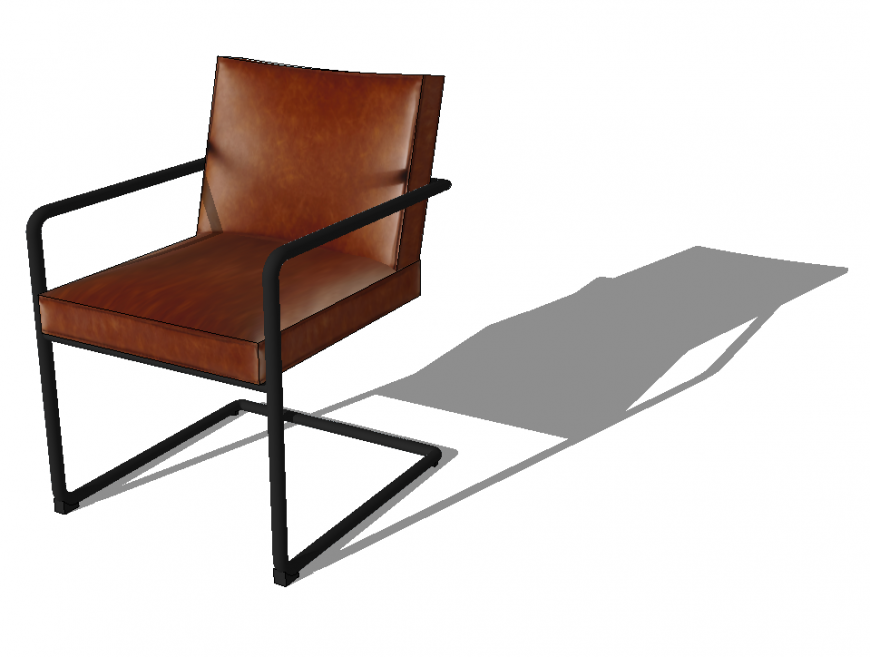 Sitting chair detail elevation 3d model layout Sketch-up file