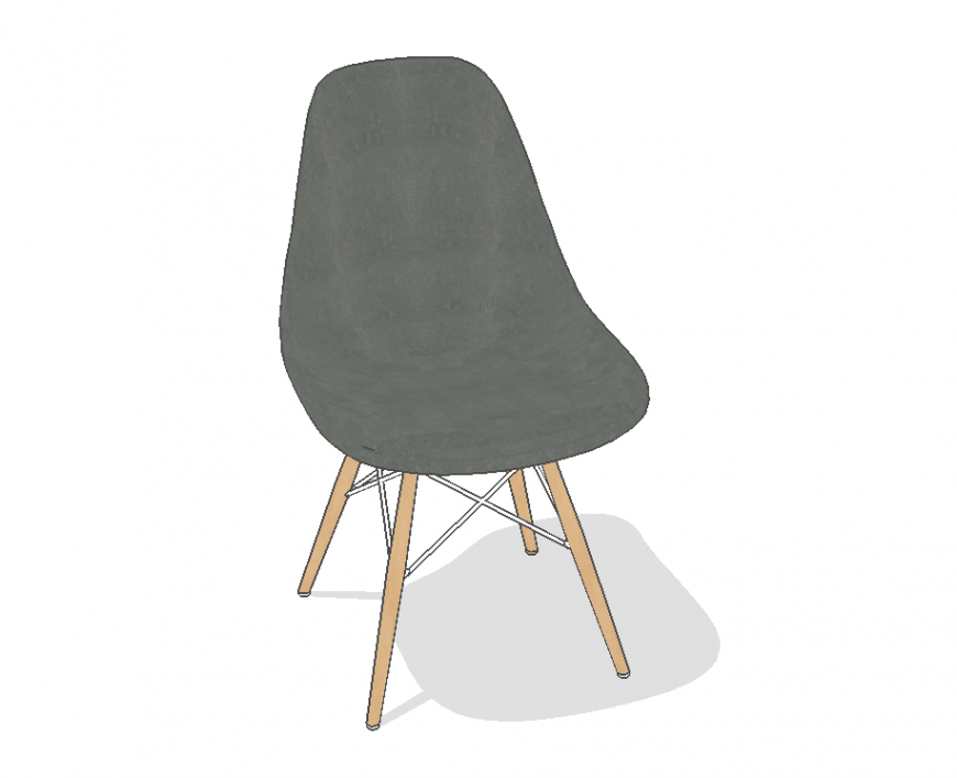 Sitting chair detail elevation 3d model Sketch-up file