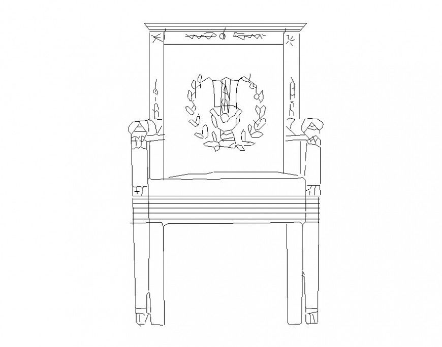 Sitting chair detail CAD furniture block layout file in dwg format