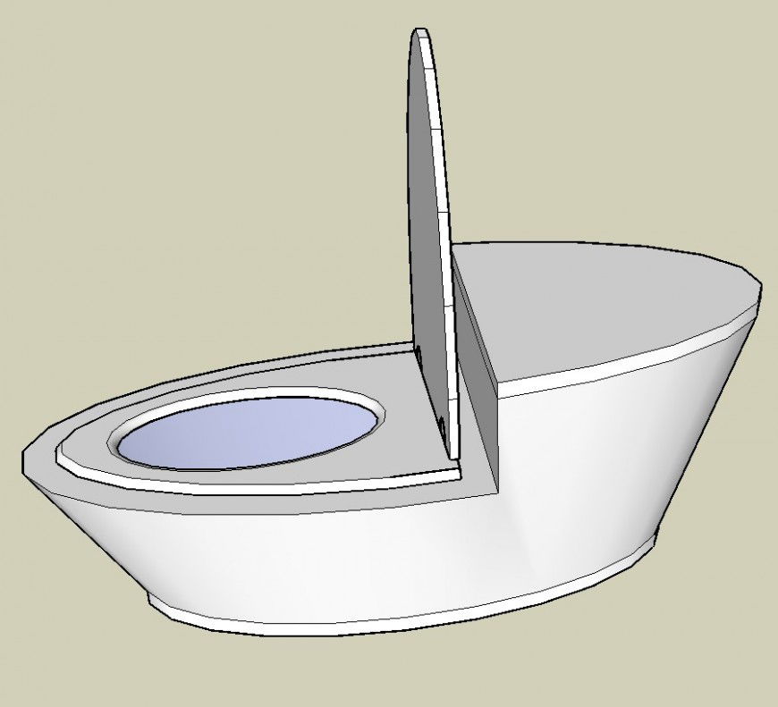 Sitting English toilet detail 3d model CAD block layout sketch-up file