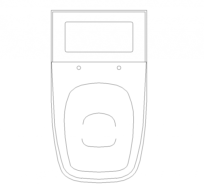 Sitting modern toilet detail elevation 2d view CAD block layout autocad file