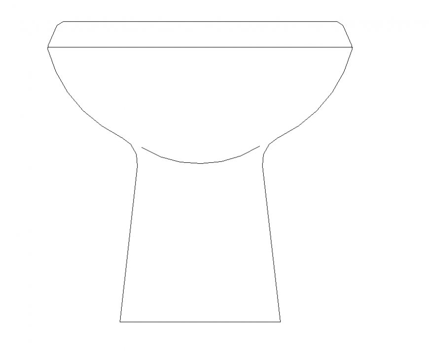 Sitting modern toilet detail elevation 2d view layout autocad file