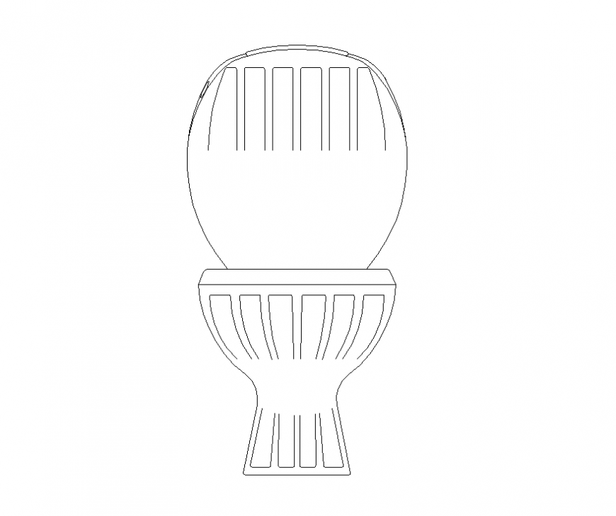 Sitting modern toilet detail elevation layout 2d view dwg file