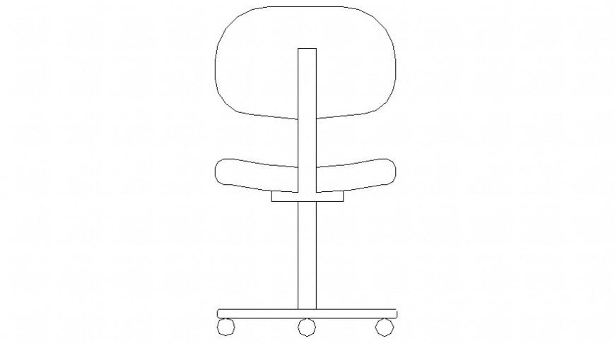 Sitting movable chair drawings 2d view elevation autocad file