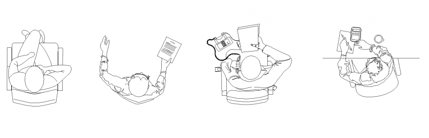 Sitting People CAD blocks detail elevation 2d view dwg file