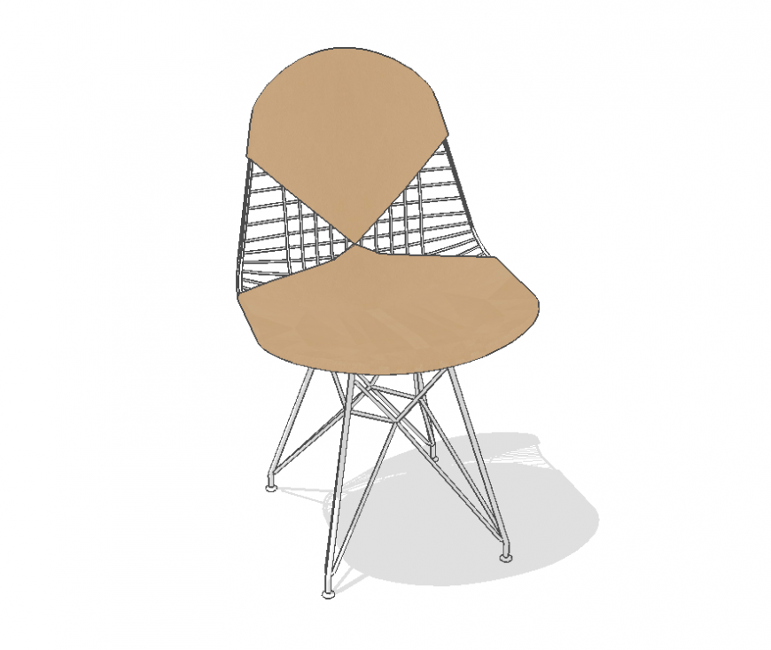 Sitting stool CAD blocks detail elevation 3d model SketchUp file