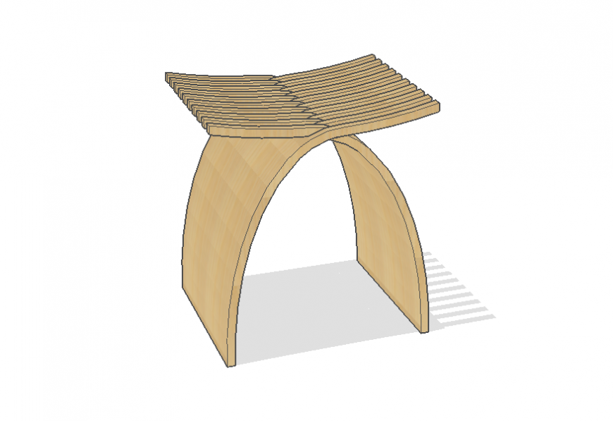 Sitting stool detail elevation 3d model sketch-up file