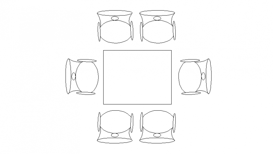 Six person picnic table elevation cad block details dwg file